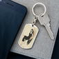 Celestial Woman on Moon Keychain Stainless Steel or 18k Gold Dog Tag Keyring-Express Your Love Gifts