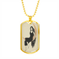 Celestial Woman on Moon Necklace Stainless Steel or 18k Gold Dog Tag 24" Chain-Express Your Love Gifts