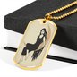 Celestial Woman on Moon Necklace Stainless Steel or 18k Gold Dog Tag 24" Chain-Express Your Love Gifts