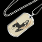 Celestial Woman on Moon Necklace Stainless Steel or 18k Gold Dog Tag 24" Chain-Express Your Love Gifts