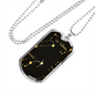 Celestial Zodiac Dark Necklace Stainless Steel or 18k Gold Dog Tag 24" Chain-Express Your Love Gifts
