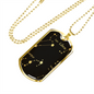 Celestial Zodiac Dark Necklace Stainless Steel or 18k Gold Dog Tag 24" Chain-Express Your Love Gifts