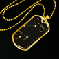 Celestial Zodiac Dark Necklace Stainless Steel or 18k Gold Dog Tag 24" Chain-Express Your Love Gifts
