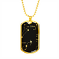 Celestial Zodiac Dark Necklace Stainless Steel or 18k Gold Dog Tag 24" Chain-Express Your Love Gifts