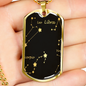 Celestial Zodiac Dark Necklace Stainless Steel or 18k Gold Dog Tag 24" Chain-Express Your Love Gifts