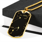 Celestial Zodiac Dark Necklace Stainless Steel or 18k Gold Dog Tag 24" Chain-Express Your Love Gifts