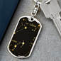 Celestial Zodiac Keychain Stainless Steel or 18k Gold Dog Tag Keyring-Express Your Love Gifts