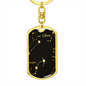 Celestial Zodiac Keychain Stainless Steel or 18k Gold Dog Tag Keyring-Express Your Love Gifts