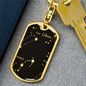 Celestial Zodiac Keychain Stainless Steel or 18k Gold Dog Tag Keyring-Express Your Love Gifts