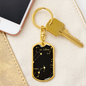 Celestial Zodiac Keychain Stainless Steel or 18k Gold Dog Tag Keyring-Express Your Love Gifts