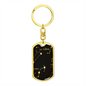 Celestial Zodiac Keychain Stainless Steel or 18k Gold Dog Tag Keyring-Express Your Love Gifts