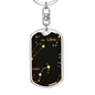 Celestial Zodiac Keychain Stainless Steel or 18k Gold Dog Tag Keyring-Express Your Love Gifts