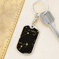 Celestial Zodiac Keychain Stainless Steel or 18k Gold Dog Tag Keyring-Express Your Love Gifts