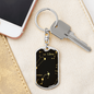 Celestial Zodiac Keychain Stainless Steel or 18k Gold Dog Tag Keyring-Express Your Love Gifts