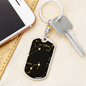 Celestial Zodiac Keychain Stainless Steel or 18k Gold Dog Tag Keyring-Express Your Love Gifts