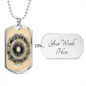 Celestial Zodiac Necklace Stainless Steel or 18k Gold Dog Tag 24" Chain-Express Your Love Gifts