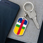 Central African Republic Flag Keychain Dog Tag Stainless Steel or 18k Gold-Express Your Love Gifts