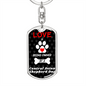 Central Asian Shepherd Dog Keychain Stainless Steel or 18k Gold Dog Tag Keyring-Express Your Love Gifts