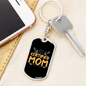 Certified Mom Keychain Stainless Steel or 18k Gold Dog Tag Keyring-Express Your Love Gifts