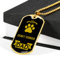 Cesky Terrier Dad Dog Necklace Stainless Steel or 18k Gold Dog Tag W 24" Dog Owner Lover-Express Your Love Gifts