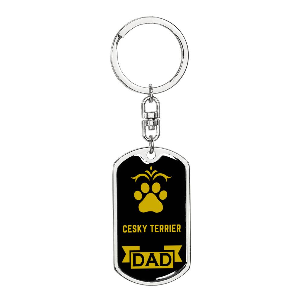 Cesky Terrier Keychain Stainless Steel or 18k Gold-Express Your Love Gifts