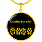 Cesky Terrier Mama Circle Necklace Stainless Steel or 18k Gold 18-22" Dog Owner Lover-Express Your Love Gifts