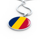 Chad Flag Necklace Circle Pendant Stainless Steel or 18k Gold 18-22"-Express Your Love Gifts