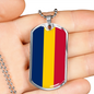 Chad Flag Necklace Stainless Steel or 18k Gold Dog Tag 24" Chain-Express Your Love Gifts