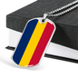 Chad Flag Necklace Stainless Steel or 18k Gold Dog Tag 24" Chain-Express Your Love Gifts