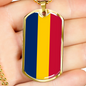 Chad Flag Necklace Stainless Steel or 18k Gold Dog Tag 24" Chain-Express Your Love Gifts