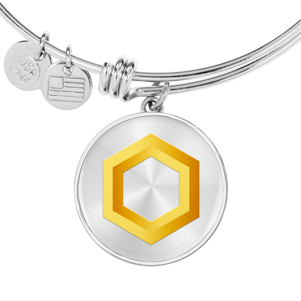 Chainlink Token Gold Bracelet Stainless Steel or 18k Gold Circle Bangle-Express Your Love Gifts