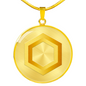 Chainlink Token Gold Circle Necklace Stainless Steel or 18k Gold 18-22"-Express Your Love Gifts