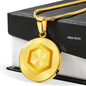 Chainlink Token Gold Circle Necklace Stainless Steel or 18k Gold 18-22"-Express Your Love Gifts