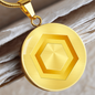 Chainlink Token Gold Circle Necklace Stainless Steel or 18k Gold 18-22"-Express Your Love Gifts