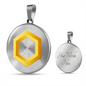 Chainlink Token Gold Circle Necklace Stainless Steel or 18k Gold 18-22"-Express Your Love Gifts