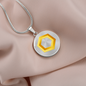 Chainlink Token Gold Circle Necklace Stainless Steel or 18k Gold 18-22"-Express Your Love Gifts