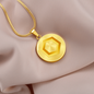 Chainlink Token Gold Circle Necklace Stainless Steel or 18k Gold 18-22"-Express Your Love Gifts