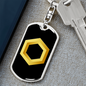 Chainlink Token Gold Crypto Cryptocurrency Keychain Stainless Steel or 18k Gold Dog Tag Keyring-Express Your Love Gifts