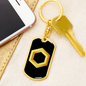Chainlink Token Gold Crypto Cryptocurrency Keychain Stainless Steel or 18k Gold Dog Tag Keyring-Express Your Love Gifts