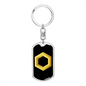 Chainlink Token Gold Crypto Cryptocurrency Keychain Stainless Steel or 18k Gold Dog Tag Keyring-Express Your Love Gifts