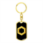 Chainlink Token Gold Crypto Cryptocurrency Keychain Stainless Steel or 18k Gold Dog Tag Keyring-Express Your Love Gifts
