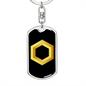 Chainlink Token Gold Crypto Cryptocurrency Keychain Stainless Steel or 18k Gold Dog Tag Keyring-Express Your Love Gifts