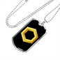 Chainlink Token Gold Crypto Necklace Stainless Steel or 18k Gold Dog Tag 24" Chain-Express Your Love Gifts