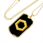 Chainlink Token Gold Crypto Necklace Stainless Steel or 18k Gold Dog Tag 24" Chain-Express Your Love Gifts