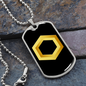 Chainlink Token Gold Crypto Necklace Stainless Steel or 18k Gold Dog Tag 24" Chain-Express Your Love Gifts