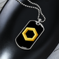 Chainlink Token Gold Crypto Necklace Stainless Steel or 18k Gold Dog Tag 24" Chain-Express Your Love Gifts