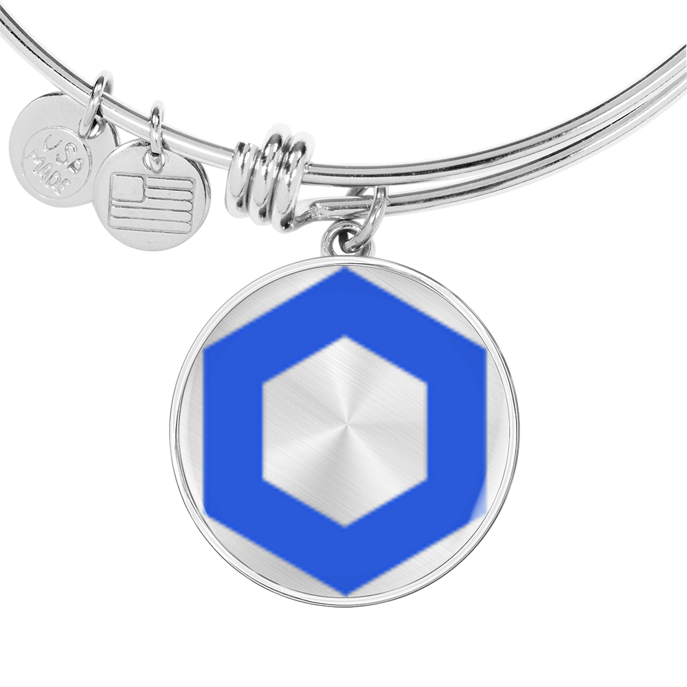 ChainLink Token (LINK) Bracelet Stainless Steel or 18k Gold Circle Bangle-Express Your Love Gifts