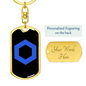 ChainLink Token (LINK) Crypto Cryptocurrency Keychain Stainless Steel or 18k Gold Dog Tag Keyring-Express Your Love Gifts
