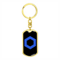 ChainLink Token (LINK) Crypto Cryptocurrency Keychain Stainless Steel or 18k Gold Dog Tag Keyring-Express Your Love Gifts