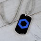 ChainLink Token (LINK) Crypto Necklace Stainless Steel or 18k Gold Dog Tag 24" Chain-Express Your Love Gifts